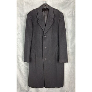 Fumagalli Single Breasted Wool Cashmere Blend Overcoat Men's 44L Charcoal